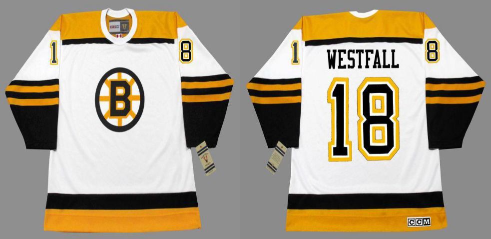2019 Men Boston Bruins #18 Westfall White CCM NHL jerseys->boston bruins->NHL Jersey